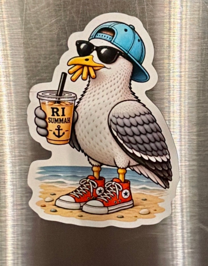 Coastal Menace Kevin Magnet (on sand)